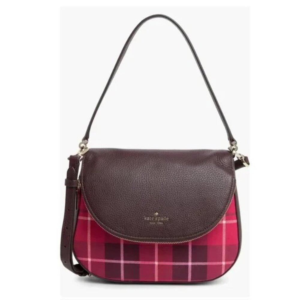 Kate Spade‎ Leila Plaid Medium Flap Shoulder Bag - NWOT (New) - Picture 3 of 9